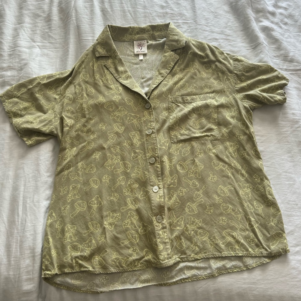 Mushroom button up shirt